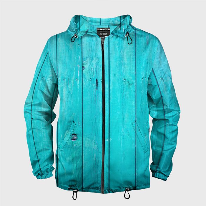 Мужская ветровка 3D Ярко голубое дерево фото
