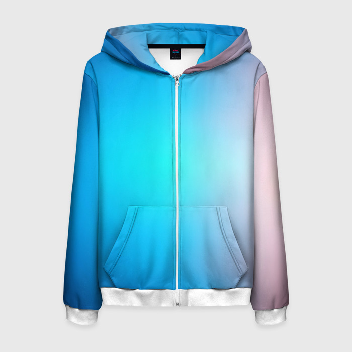 Мужская толстовка 3D на молнии Градиент из  голубого в розовый фото