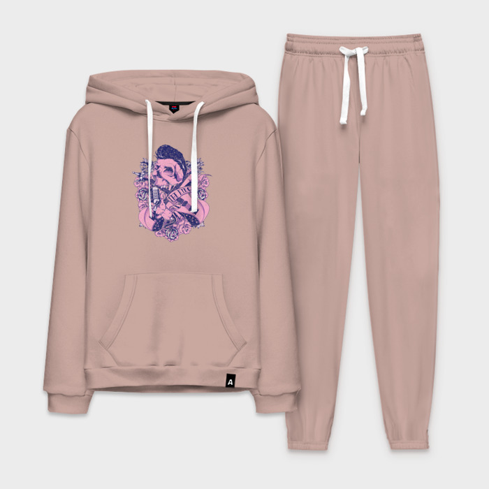 Мужской костюм хлопок с толстовкой гитара черепок фото