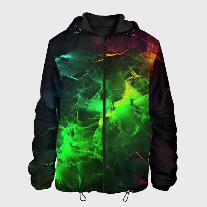 Мужская куртка 3D зеленое свечение фото