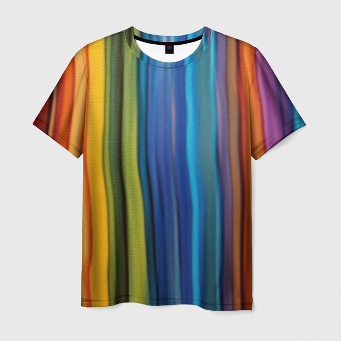Мужская футболка 3D Разноцветные вертикальные полосы фото