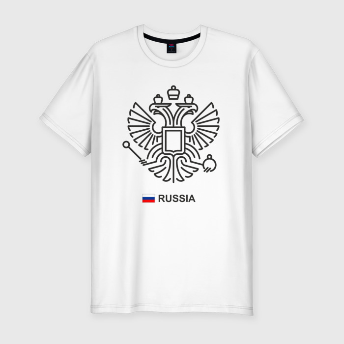 Мужская футболка хлопок Slim Герб минимализм фото