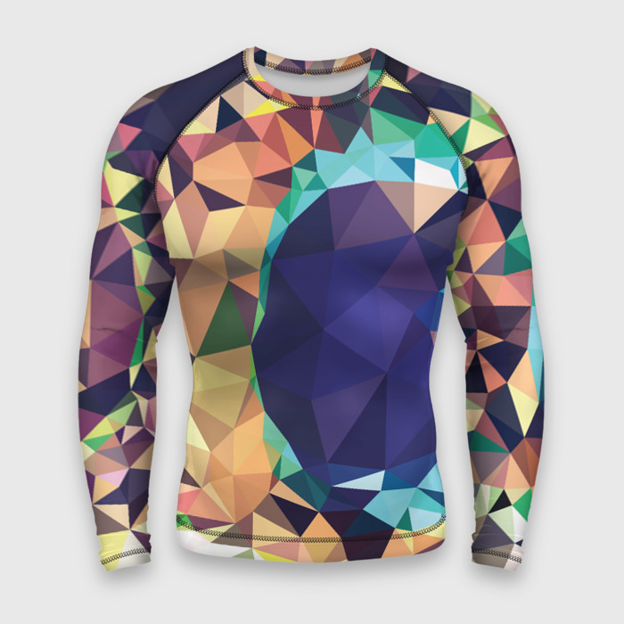 Мужской рашгард 3D Красочная многоугольная абстракция фото