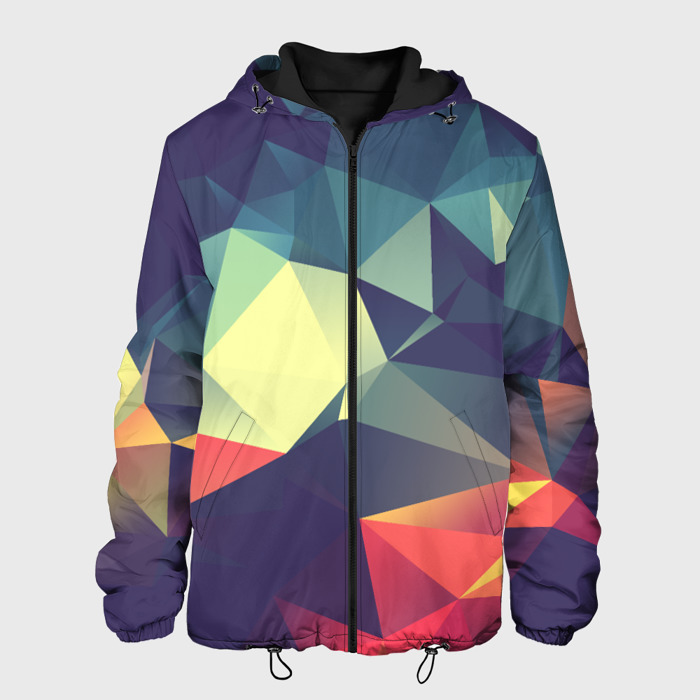 Мужская куртка 3D Разноцветный полигональный узор фото