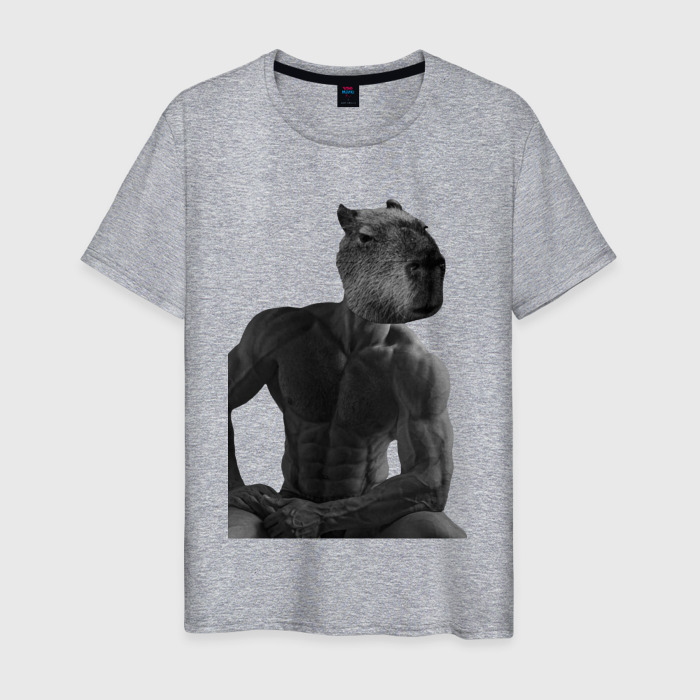 Мужская футболка хлопок Капибарыш гигачад фото