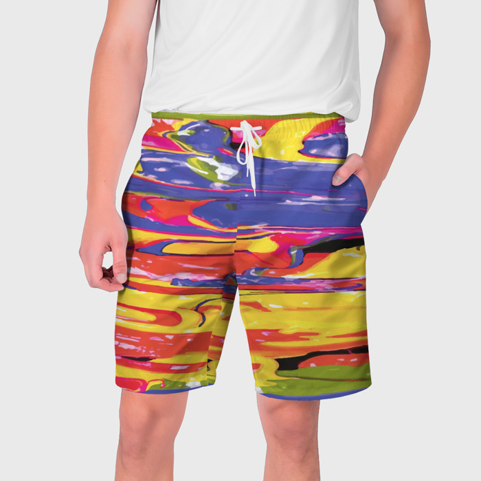 Мужские шорты 3D Красочный бум фото