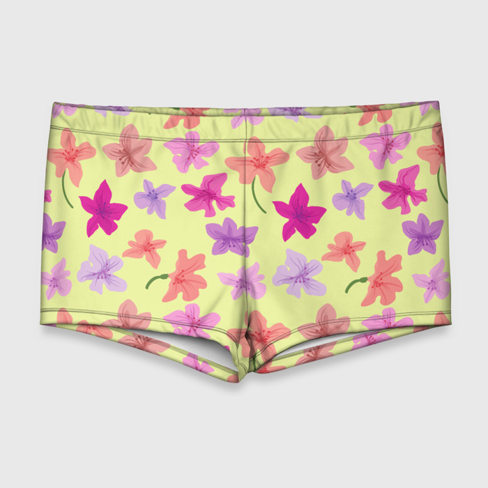 Мужские купальные плавки 3D Нежные цветочки фото