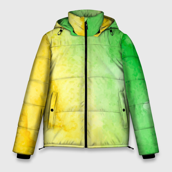 Мужская зимняя куртка 3D Жёлтая и зелёная краски фото
