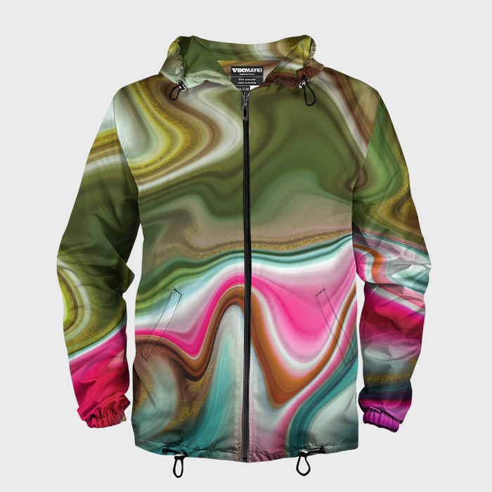 Мужская ветровка 3D Color waves фото