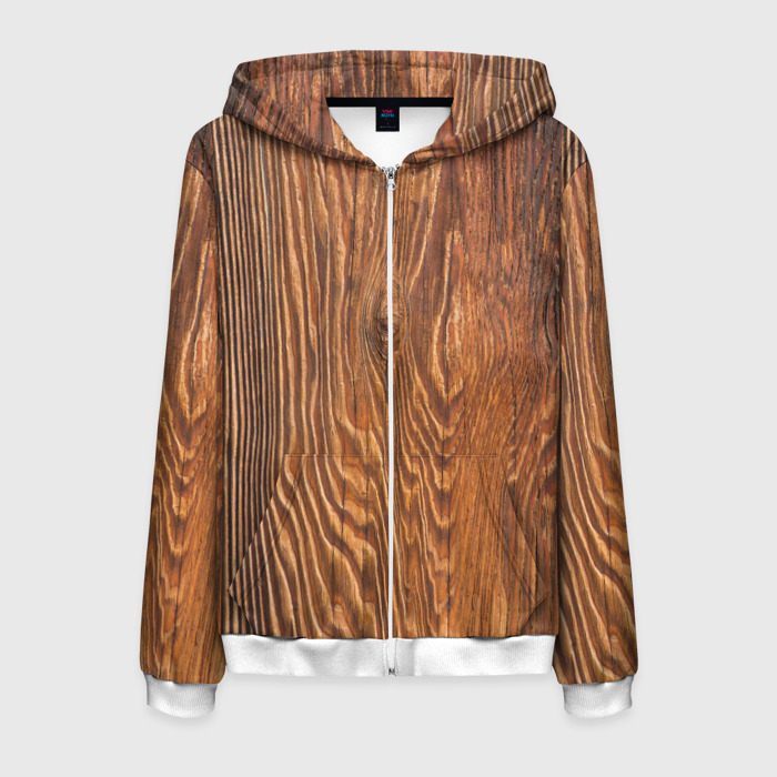 Мужская толстовка 3D на молнии Текстура дерева фото