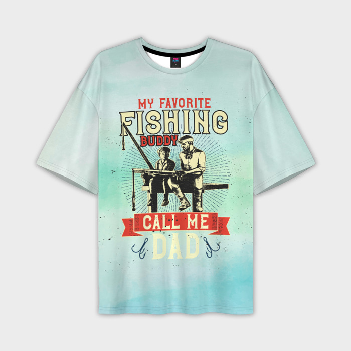 Мужская футболка oversize 3D Рыболовы фото