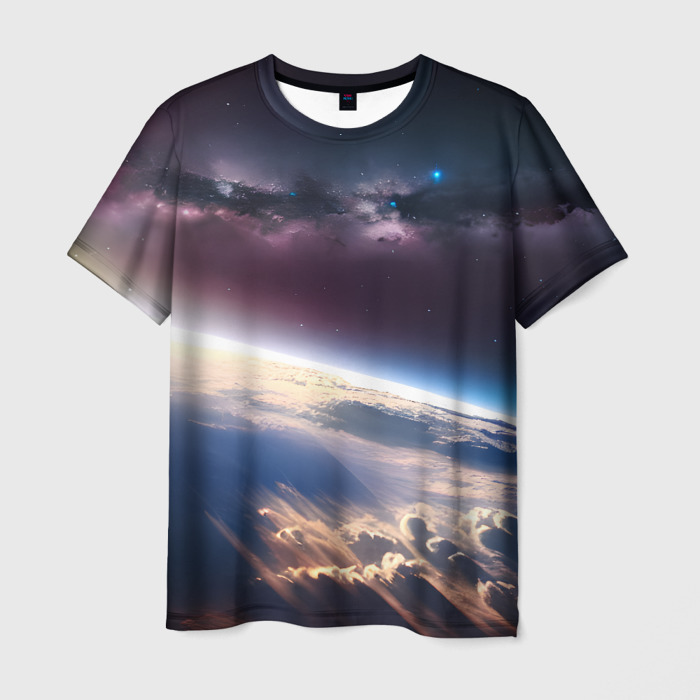 Мужская футболка 3D Планета и космос фото