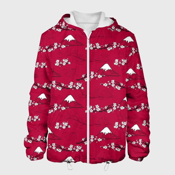 Мужская куртка 3D Японский паттерн   цветение сакуры фото