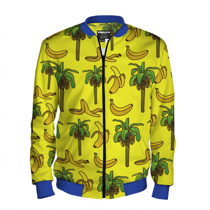 Мужской бомбер 3D Пальмы и бананы фото