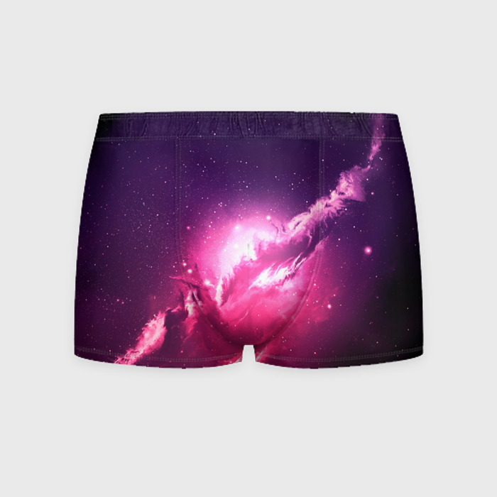 Мужские трусы 3D Розовое сияние в космосе фото