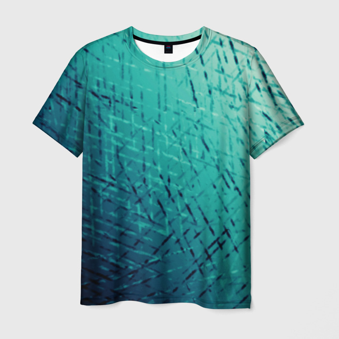 Мужская футболка 3D Градиент зеленый туман фото