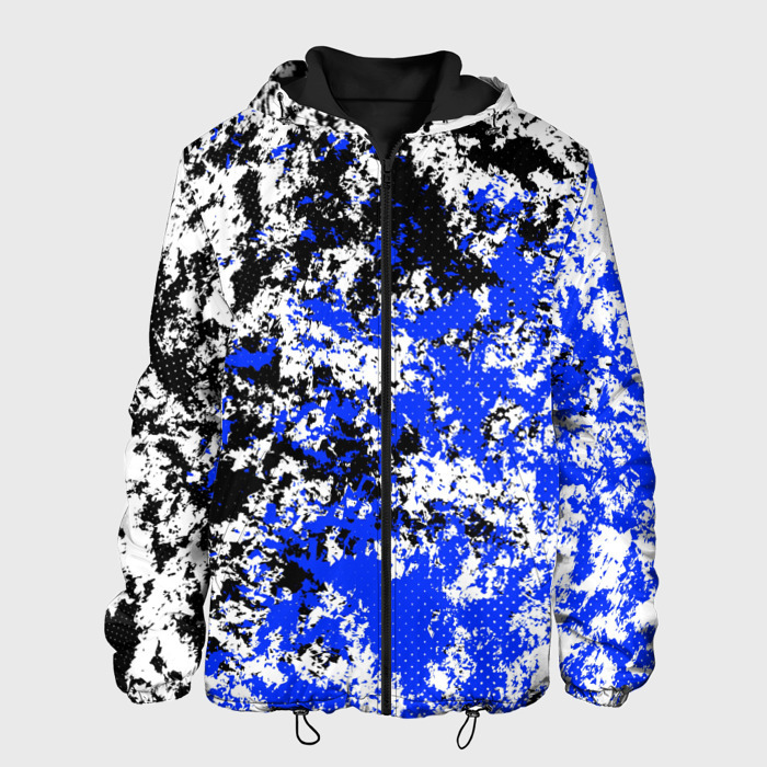 Мужская куртка 3D Сине чёрный узор фото