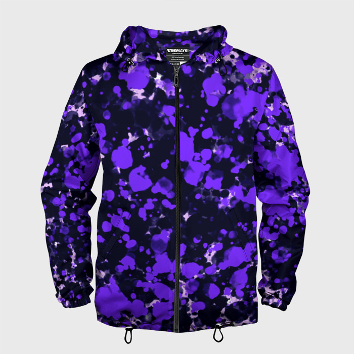 Мужская ветровка 3D Пятнистый фиолетовый фото