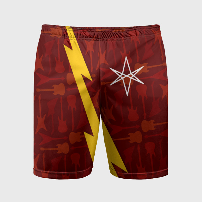 Мужские шорты спортивные Bring Me the Horizon гитары и молния фото