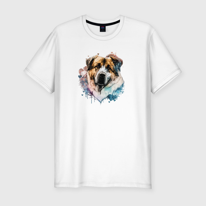 Мужская футболка хлопок Slim Навсегда в сердце   алабай фото