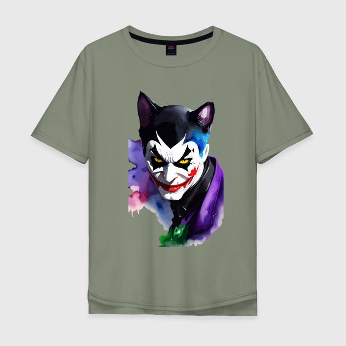 Мужская футболка хлопок Oversize Dude cat   neural network фото