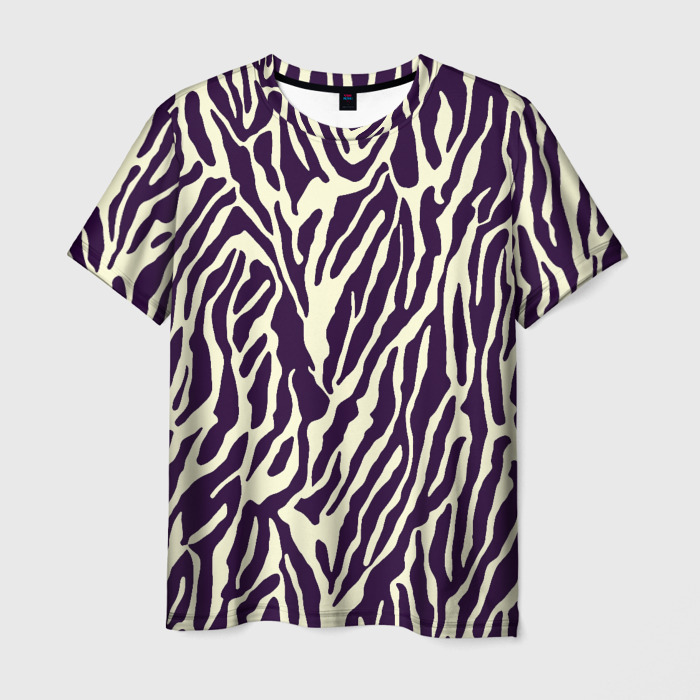 Мужская футболка 3D Полоска зебры фото