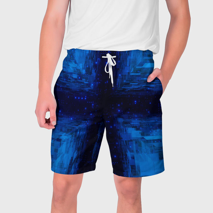 Мужские шорты 3D Тёмно синие множества фигур фото