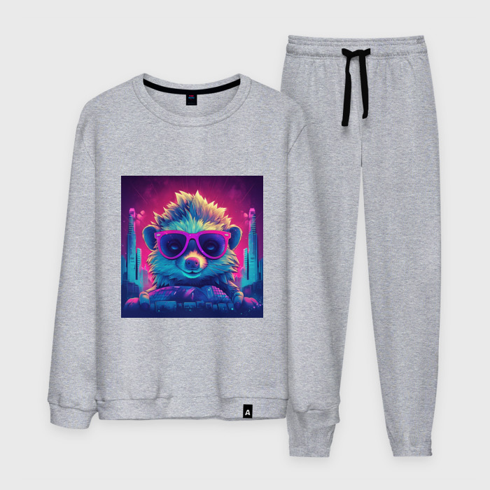 Мужской костюм хлопок Ежик в очках фото