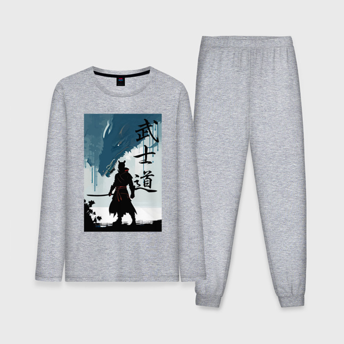 Мужская пижама с лонгсливом хлопок Бусидо   кодекс самурая   Япония фото
