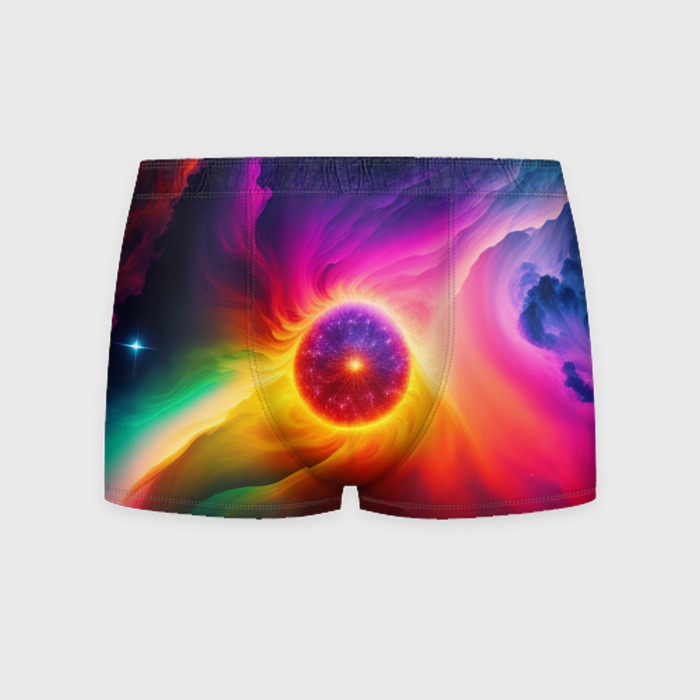Мужские трусы 3D Неоновое солнце фото