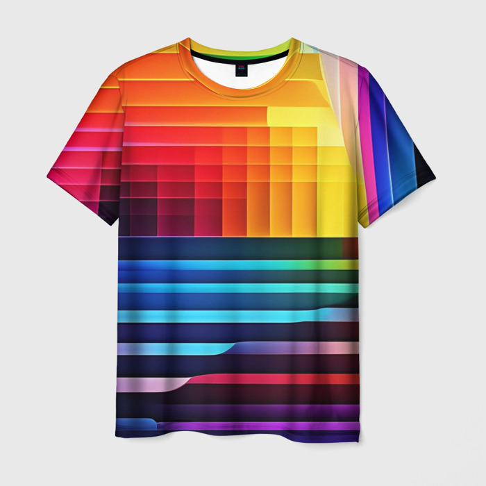Мужская футболка 3D Неоновые полоски фото