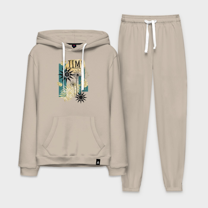 Мужской костюм хлопок с толстовкой с солнцем и луной фото