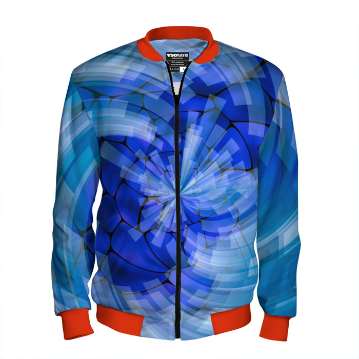 Мужской бомбер 3D Геометрическое цунами фото
