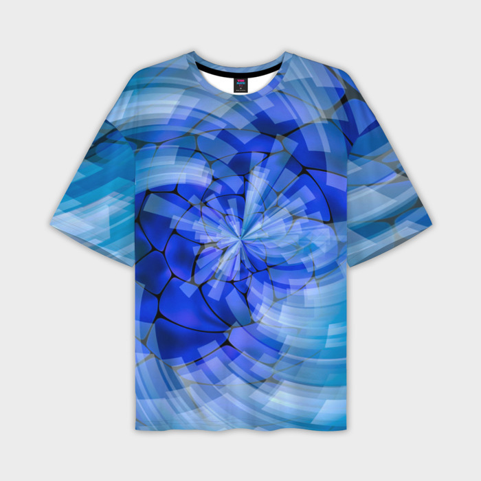 Мужская футболка oversize 3D Геометрическое цунами фото