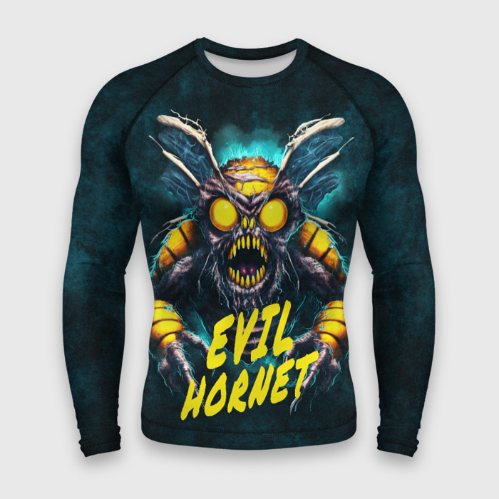 Мужской рашгард 3D Злой шершень   grunge style фото