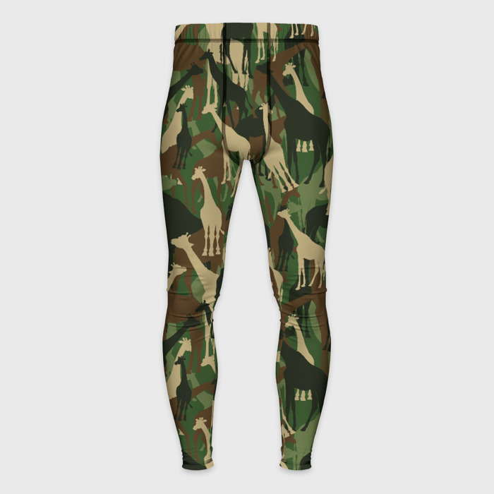 Мужские тайтсы 3D Камуфляж с жирафами фото