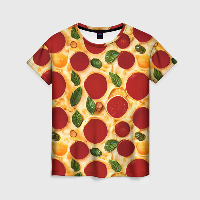 Женская футболка 3D Пицца пеперони фото