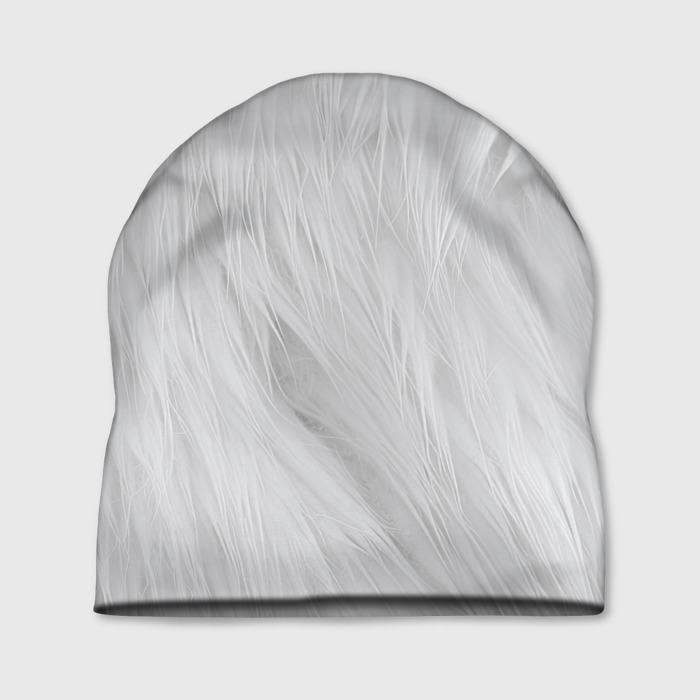 Шапка 3D Белый мех, шерсть фото