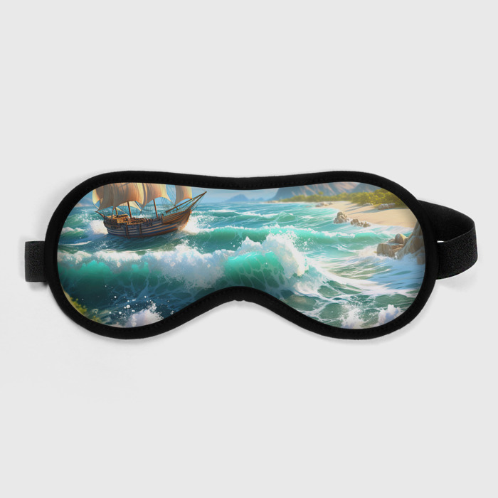 Маска для сна 3D Корабль  в море фото