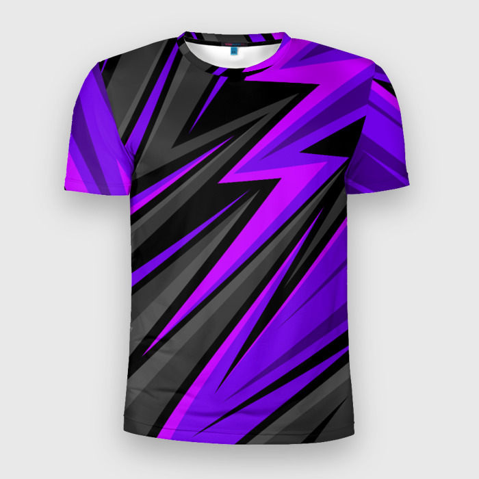 Мужская футболка 3D Slim Спорт униформа   пурпурный фото