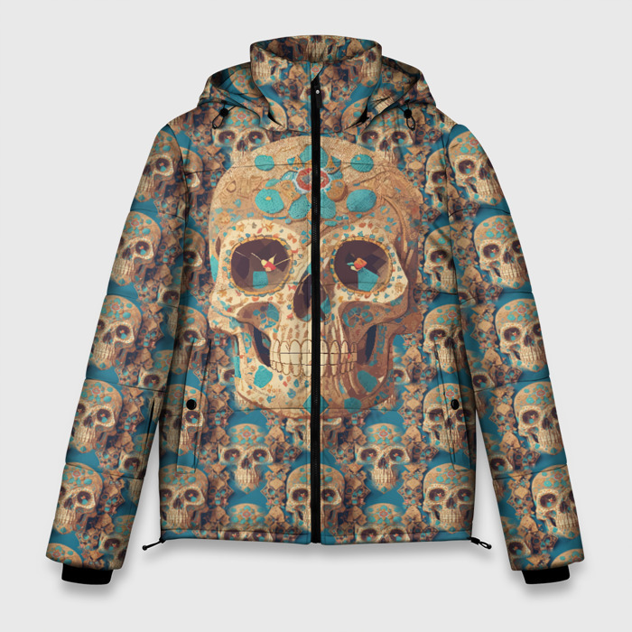 Мужская зимняя куртка 3D Узорчатый череп фото
