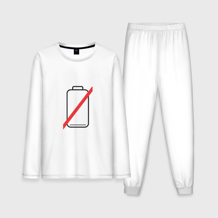 Мужская пижама с лонгсливом хлопок Разряженная батарейка фото