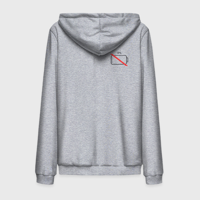 Мужская толстовка на молнии хлопок Разряженная батарейка   мини фото