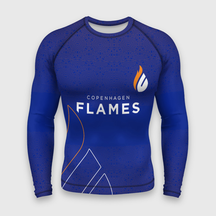 Мужской рашгард 3D Форма Copenhagen Flames фото