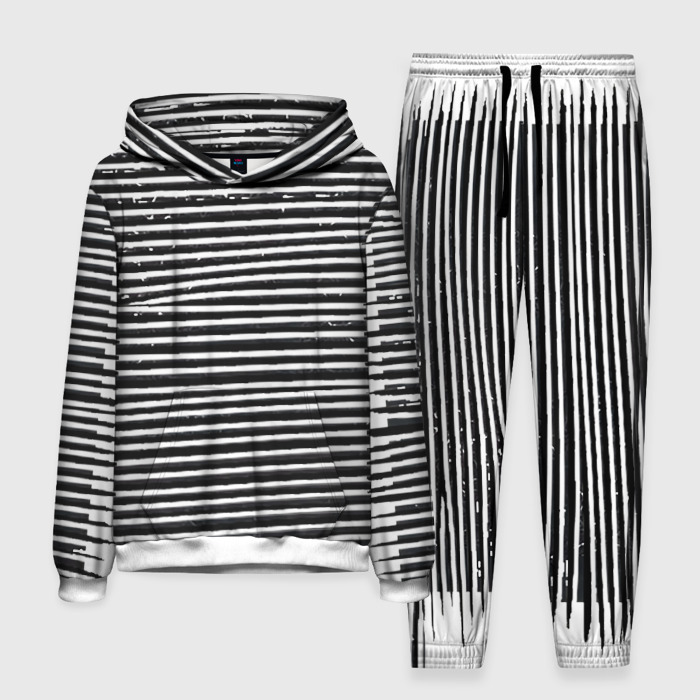 Мужской костюм с толстовкой 3D Квадрат за полосами фото