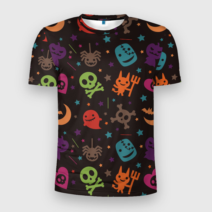 Мужская футболка 3D Slim Весёлый хэллоуин фото