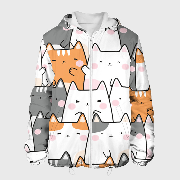 Мужская куртка 3D Семья котиков фото