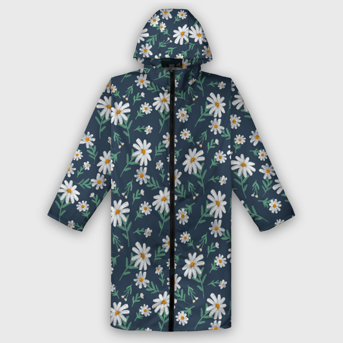 Дождевик унисекс 3D Паттерн с ромашками фото