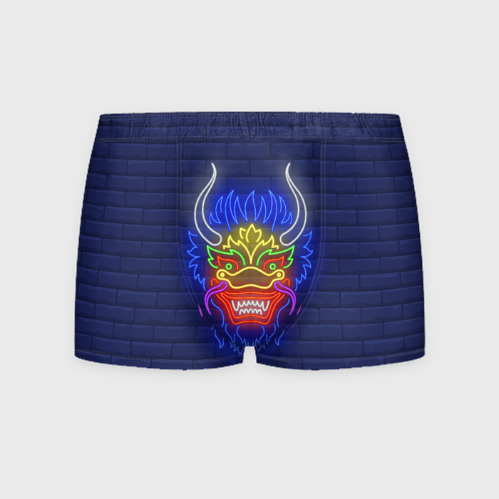 Мужские трусы 3D Неоновый японский дракон фото