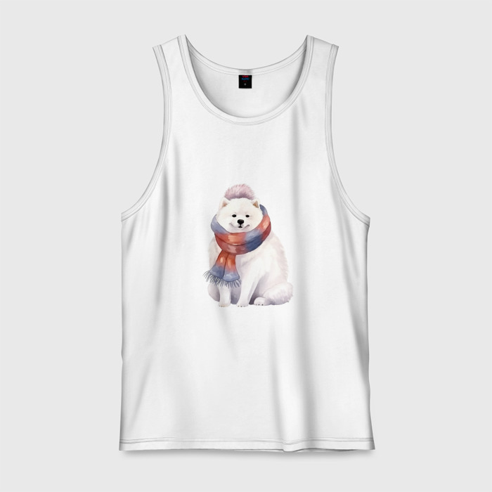 Мужская майка хлопок Лучший друг   самоед фото